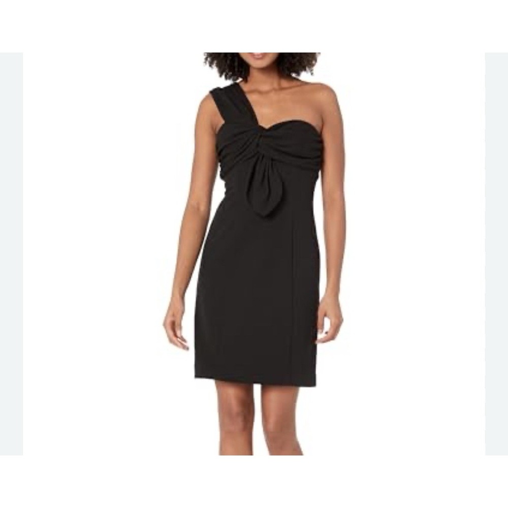 Trina Turk Size‎ 4 Women's One Shoulder Cocktail Dress Black Bow $140